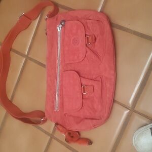 NWOT Hot Pink  Gray Kipling Nylon Crossbody Handbag